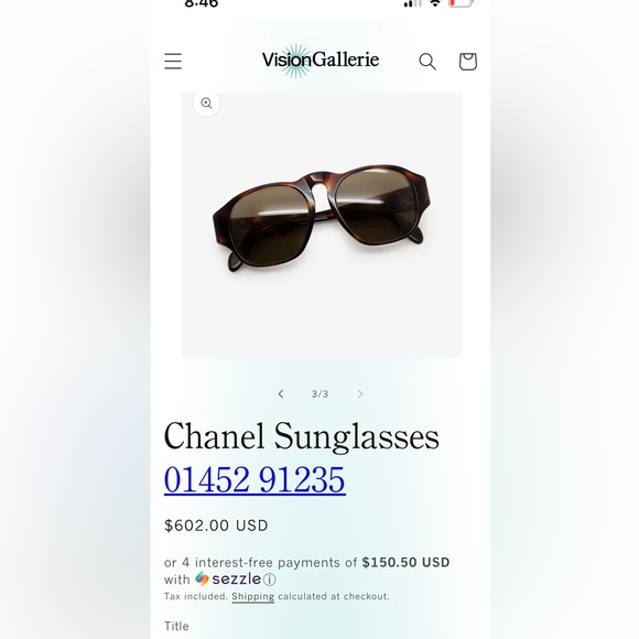 SOLD!!! Chanel Vintage Sunglasses - Picture 7 of 7